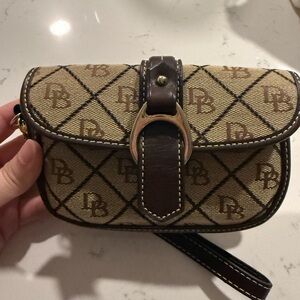 Dooney & Bourke Tan and Brown Monogram Crossbody